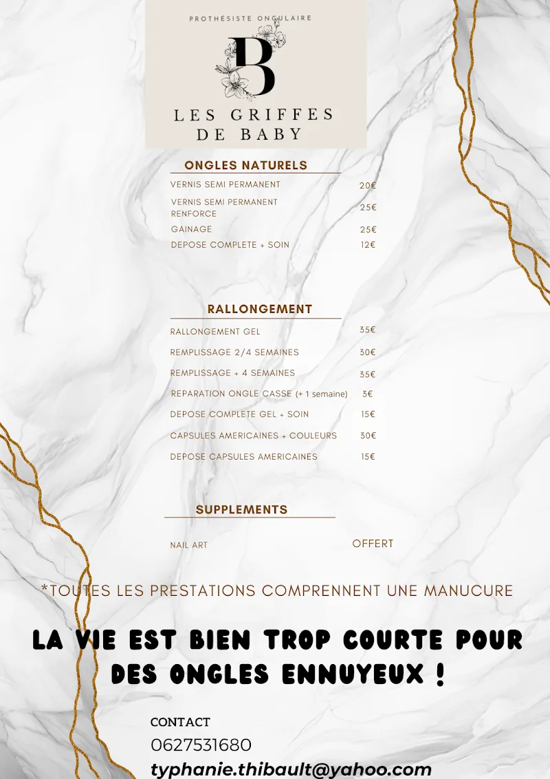 Les griffes de baby (prothésiste ongulaire)