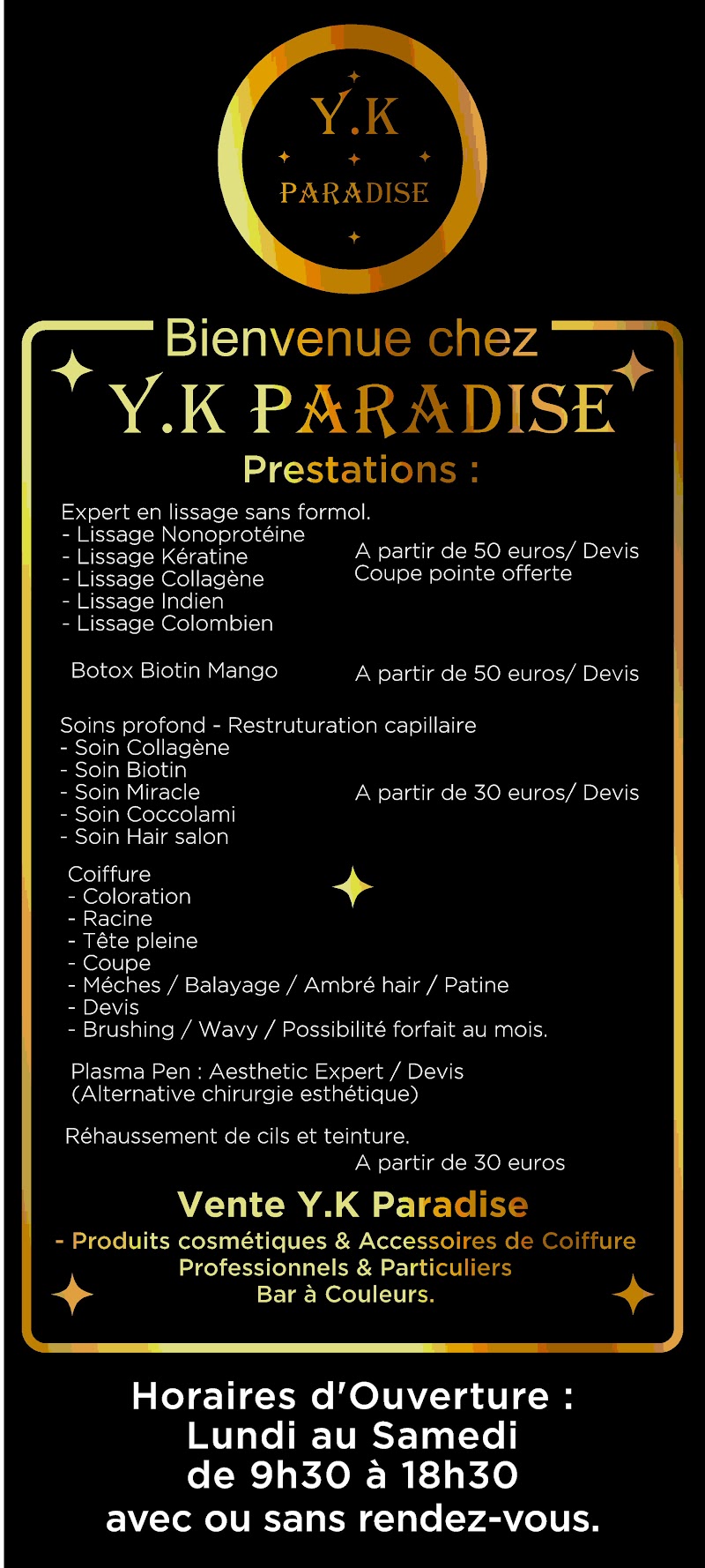 Y.K Paradise | Leila Lissage . Boutique et Salon de coiffures. - Coiffure Grenoble - OneBooking