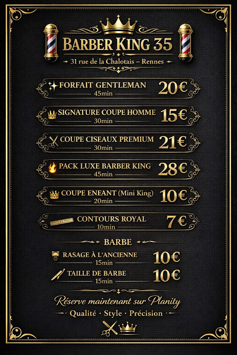 Barber King 35 – Coiffure Barbier Rennes | Avec & sans RDV
