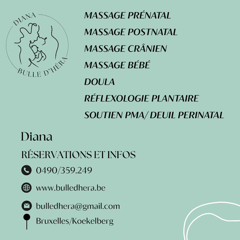 Diana - Bulle d'Héra - Massage Femme Enceinte, postnatal, crânien & Massage Bébé - Doula Bruxelles
