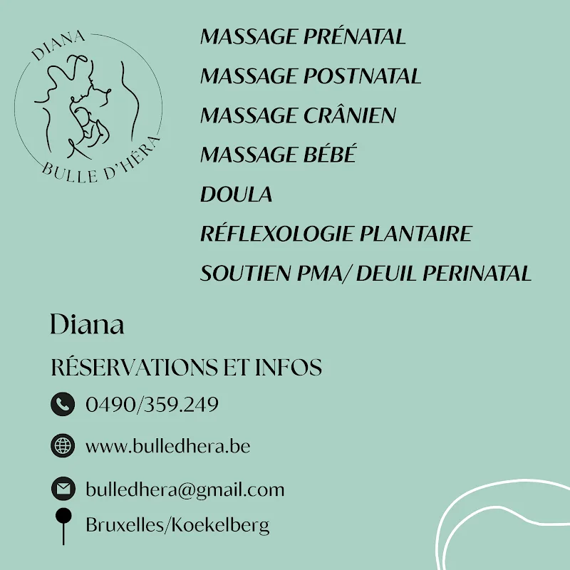 Diana - Bulle d'Héra - Massage Femme Enceinte, postnatal, crânien & Massage Bébé - Doula Bruxelles