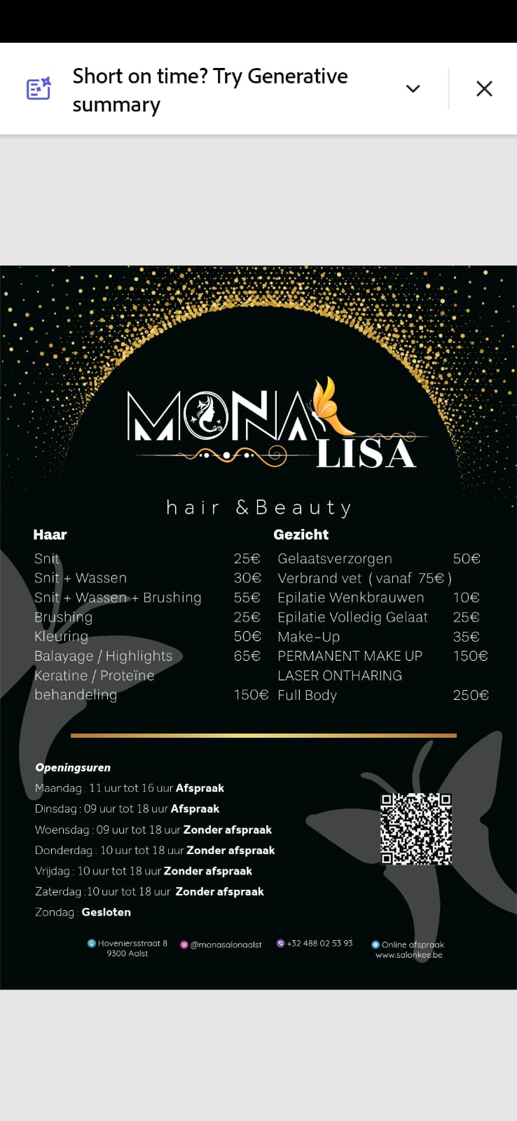 Monalisa - Coiffure Aalst - OneBooking