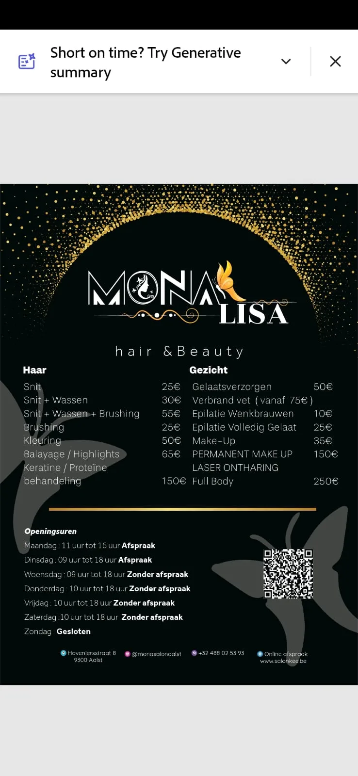 Monalisa - Coiffure Aalst - Photo de couverture - OneBooking